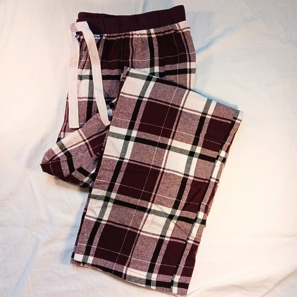 Reitmans NWOT Burgundy Plaid Cotton Sleep Lounge Pajama Pants Women's Size L - Picture 1 of 10